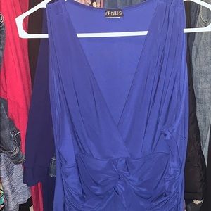 Blue low cut Venus dressy top